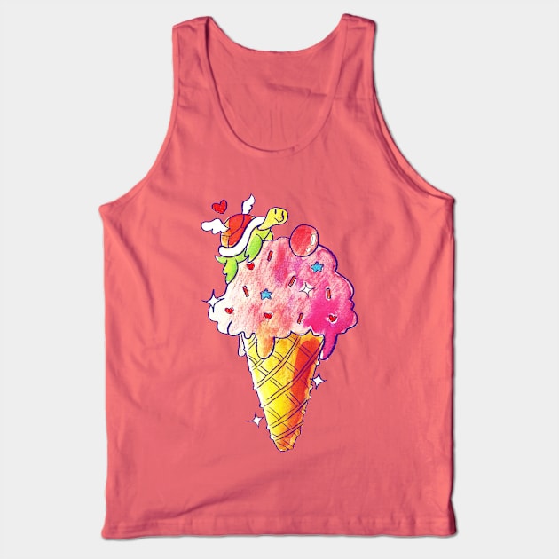 Winged Icecream Turtle Tank Top by saradaboru